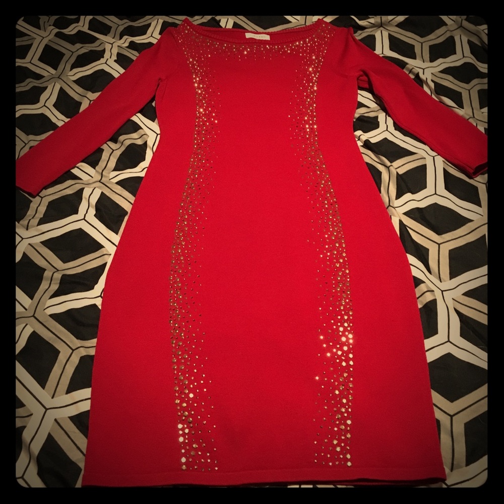 Red Calvin Klein Sweater Dress